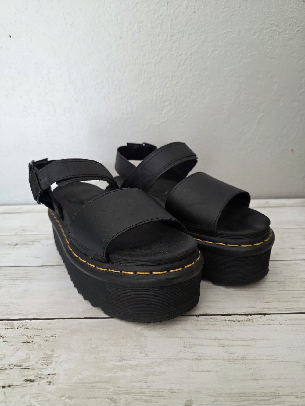 Dr. Martens Black Platform Sandals - Voss